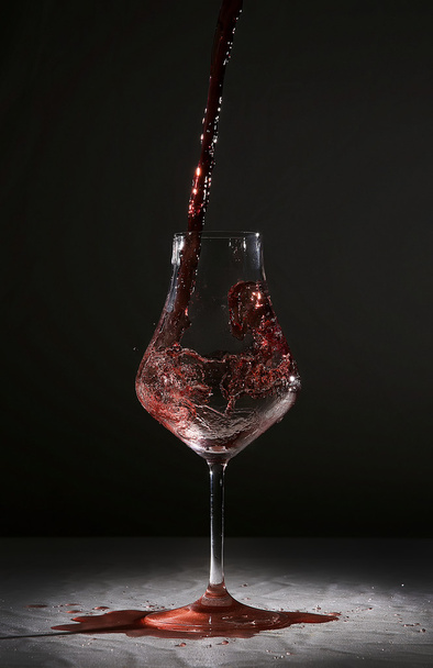 A glass of wine. - 写真・画像