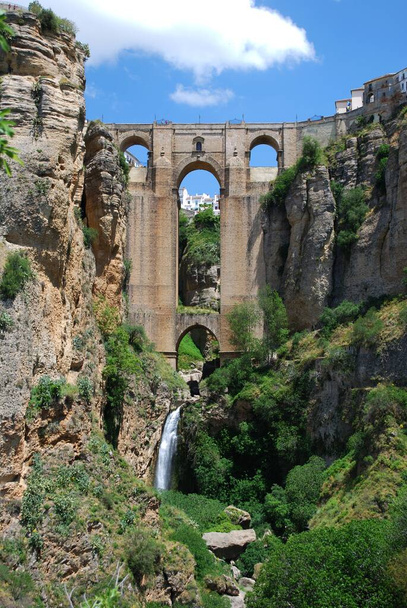 View of the New Bridge and ravine, Ronda, Malaga Province, Andalucia, Spain, Europe - Photo, Image