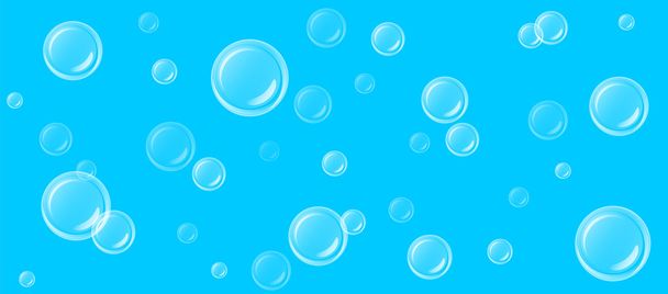 Большие и маленькие прозрачные мыльные пузыри
 - Вектор,изображение