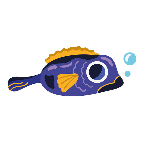 Фиолетовый символ морской фауны - Вектор,изображение