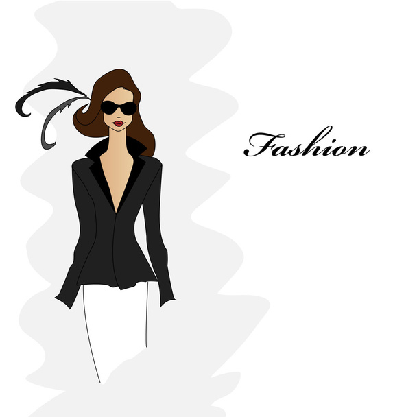 Fashion illustration girl - Vector, Image