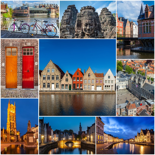 Table de montage séquentiel collage mosaïque d'images de Belgique - Photo, image