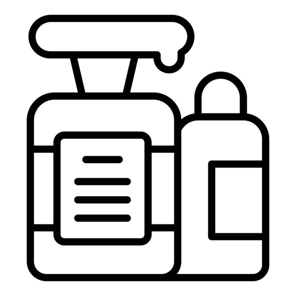 Soap dispenser icon outline vector. Shampoo barber. Beauty cut - Vector, imagen