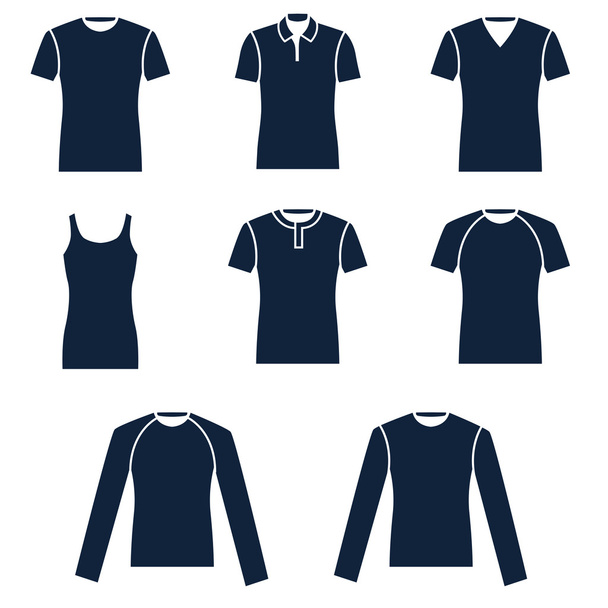 Different types of men's t-shirts - Vector, Image