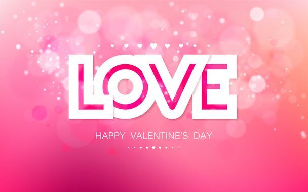 Vektor Papier Beschriftung Liebe auf rosa Hintergrund - Vektor, Bild