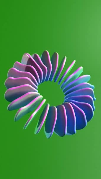 Minimale Bewegung 3D-Kunst. Donut abstrakte nahtlose Animation vertikales Muster. 4k videowellen, wellenbewegung mexiko lateinamerika - Filmmaterial, Video