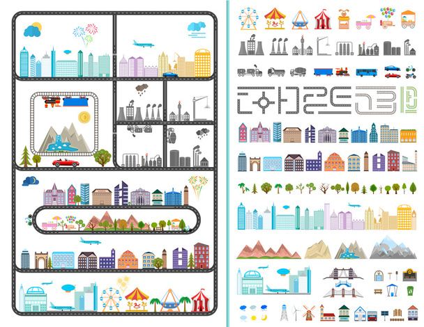 Elements of the modern city - stock vector - Vector, Image
