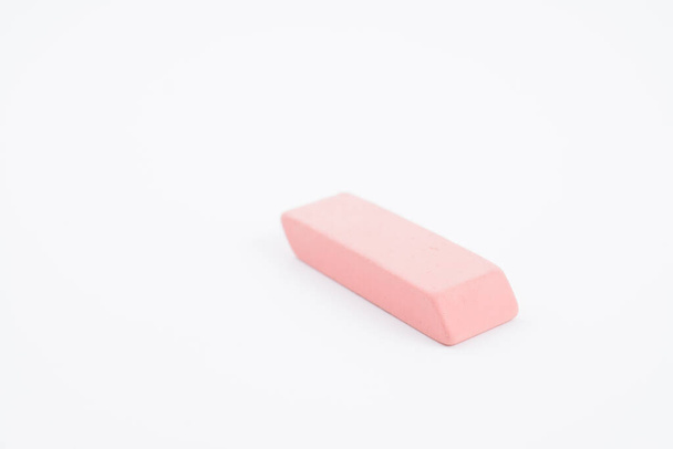 An isolated on white pink eraser for school or office. - Photo, Image