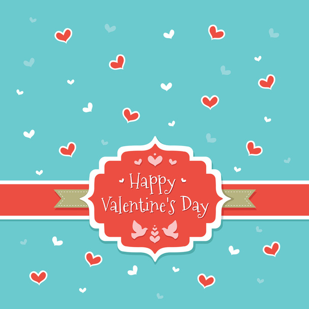 Happy Valentine's Day. Greeting Card 2 - Вектор,изображение