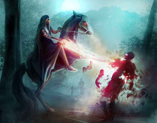Fantasy horseman sorcery. - Photo, Image