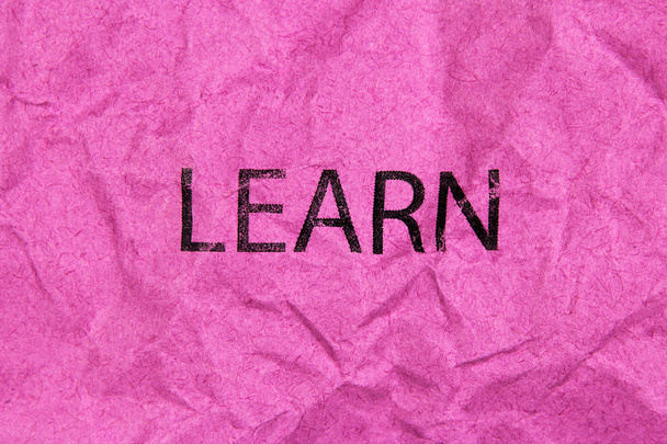 Word learn on pink paper - Photo, Image