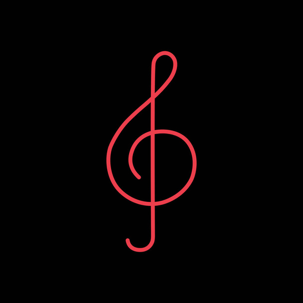 Treble clef vector sull'icona di sfondo nero. Segno musicale. Simbolo grafico per la musica e il suono sito web e apps design, logo, app, UI - Vettoriali, immagini
