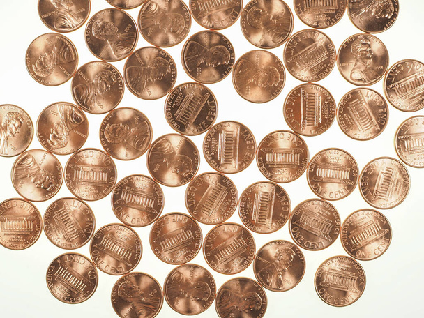 Dollar munten 1 cent tarwe cent cent - Foto, afbeelding