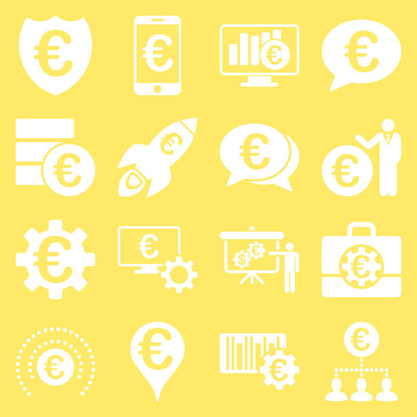 Iconos de negocio y herramientas de servicios bancarios en euros
 - Foto, Imagen