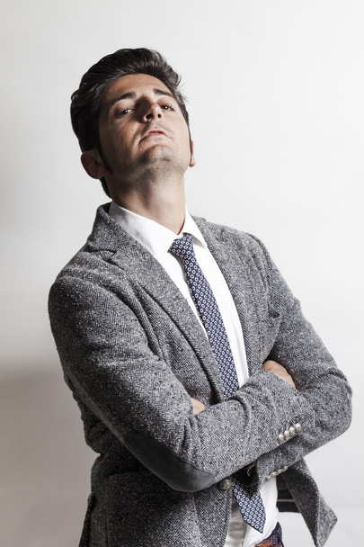 Businessman wearing grey jacket 11 - Photo, Image