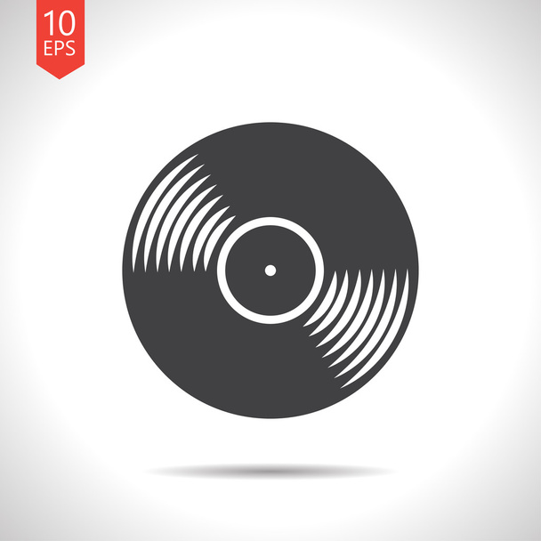 Vector vinyl record icon - Вектор,изображение