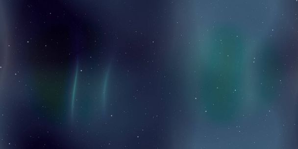 Beautiful Aurora with stars on dark sky seamless texture, wide, high resolution - Photo, Image