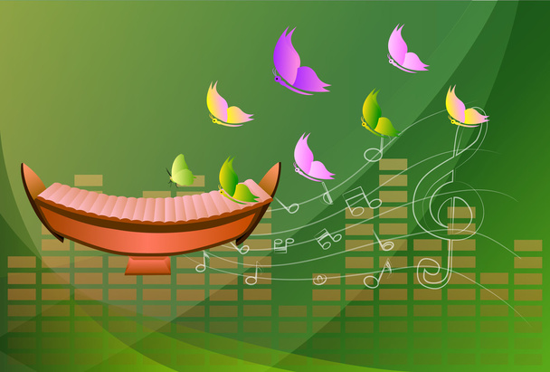 xylophone, Musical background - Vector, Image