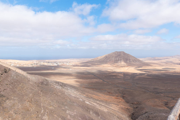 Landscape of Fuertaventura view from Mirador de Vallebron mountain. - Фото, изображение