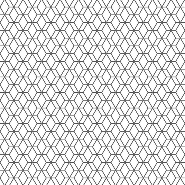 Vektor illusztráció. A kontúr hatszög szerkezete. Fekete-fehér, szürke geometriai varrat nélküli minta. Mozaik elvont háttér. Hexagonális ismétlődő geometriai poligon textúra. - Vektor, kép