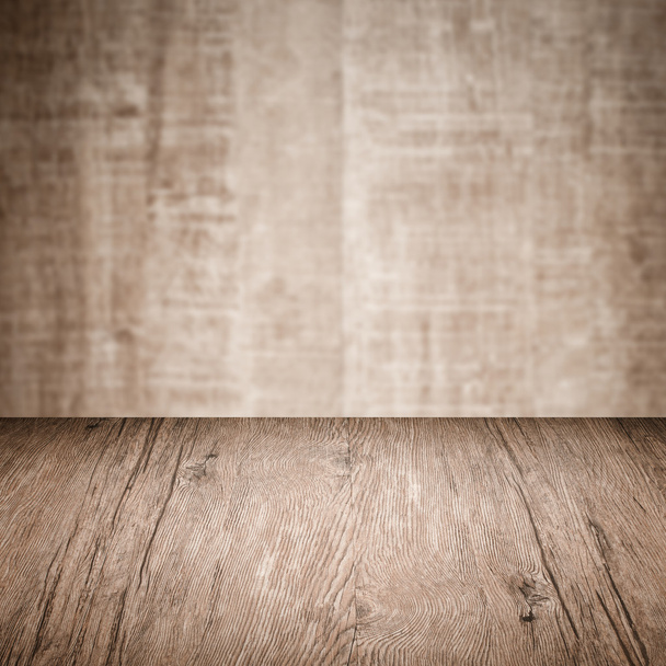 table with wooden wall - 写真・画像