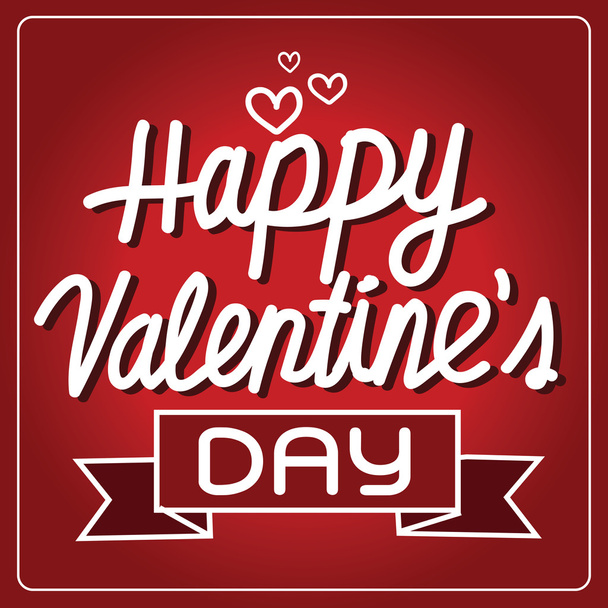 Happy Valentine's Day lettering Card , vector illustration - Vetor, Imagem
