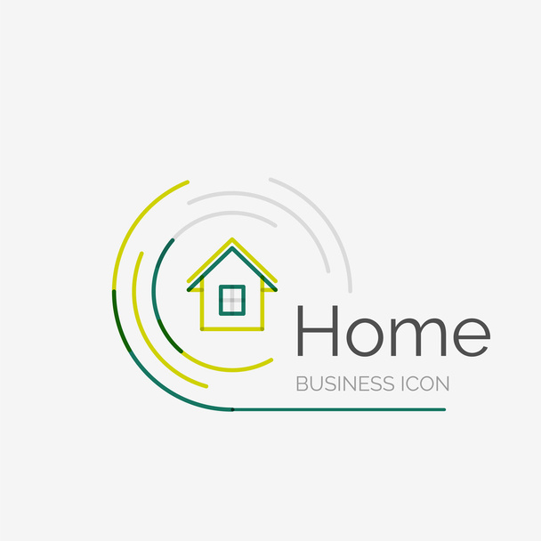 細い線のすっきりとしたデザイン ロゴ、ホームのアイデア - ベクター画像