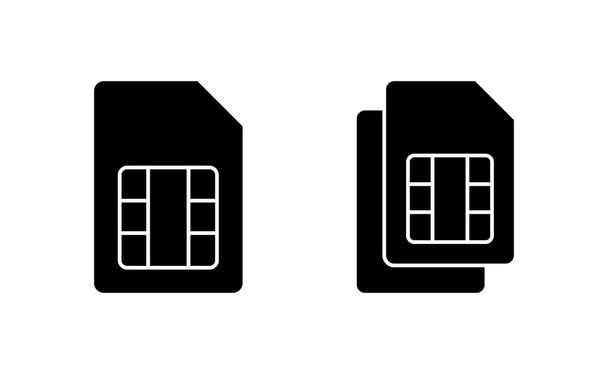 Sim card icon vector for web and mobile app. dual sim card sign and symbol - Vector, Image