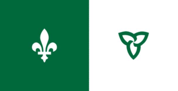 Франко-онтарський прапор, Онтаріо, Канада - Фото, зображення