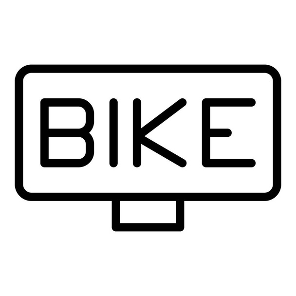 Bike banner icon outline vector. Parking area. Rack station - Vettoriali, immagini
