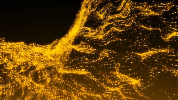 luxuriöse Gold funkelnden Teilchen Wellenhintergrund - Foto, Bild