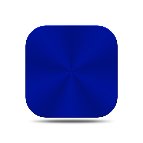 Ícone de botão azul de metal isolado
 - Foto, Imagem