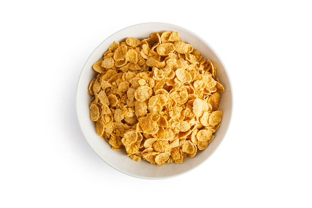 Corn flakes isolated in a plate - Photo, Image