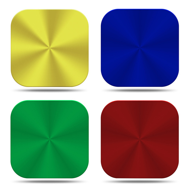 Изолированные цветные иконки металлических кнопок
 - Фото, изображение