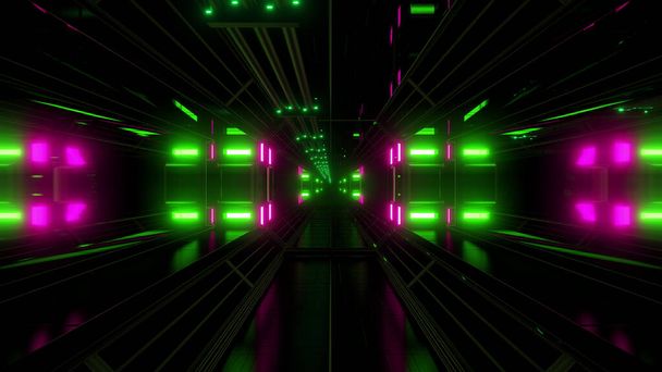 futuritätische Science-Fiction-Weltraum Hangar Tunnel Hintergrund - Foto, Bild