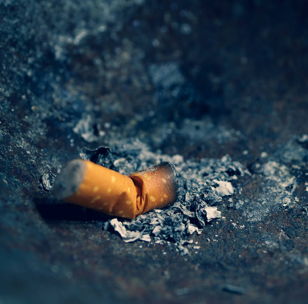 煙でタバコを燃やす - 写真・画像