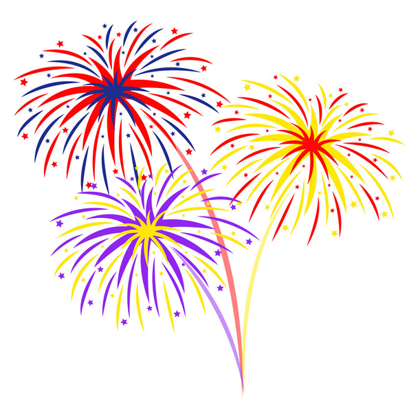 Fuochi d'artificio su sfondo bianco, illustrazione vettoriale
 - Vettoriali, immagini