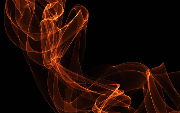 Dark abstract background with a glowing abstract waves - Photo, Image