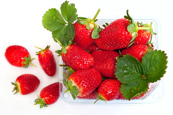 Envase lleno de fresas
 - Foto, imagen