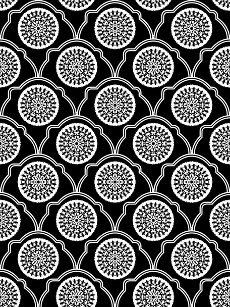 Дрібні білі мереживні візерунки на чорному тлі
 - Вектор, зображення