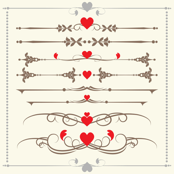 Вінтажні елементи на весілля, день святого Валентина
 - Вектор, зображення