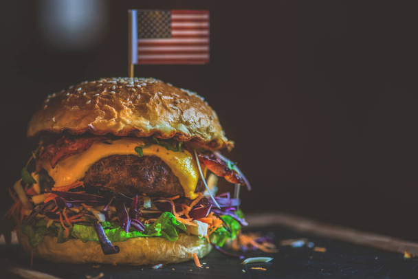 delicious hamburger. fast food concept - Photo, image