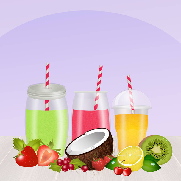 φρέσκο smoothie με φρούτα - Φωτογραφία, εικόνα