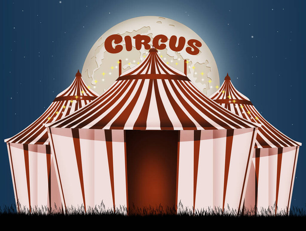 illustratie van circus met tekst  - Foto, afbeelding