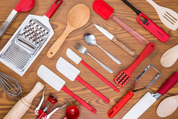 "Background of kitchen utensils" - Photo, Image