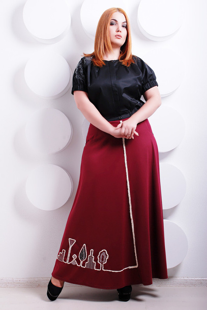 Plus size woman in stylish dress - Fotografie, Obrázek