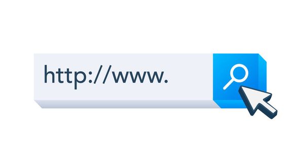 Botón de búsqueda y haga clic, barra de búsqueda para el navegador. Ilustración de stock vectorial. - Vector, imagen