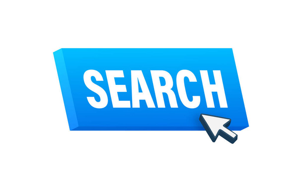 Search button and click, search Bar for browser. Vector stock illustration. - Vettoriali, immagini