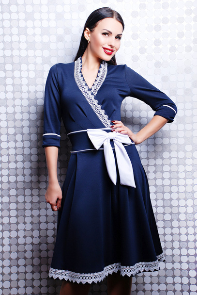 Brunette woman in stylish dress - Fotografie, Obrázek