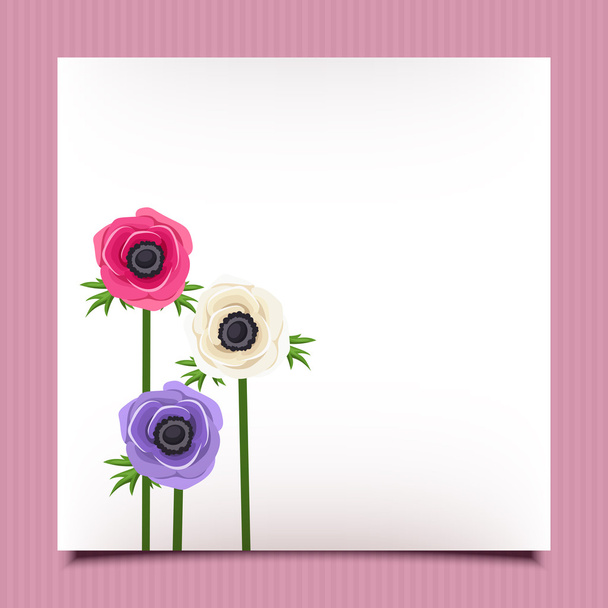アネモネの花を持つカード。ベクター eps-10. - ベクター画像